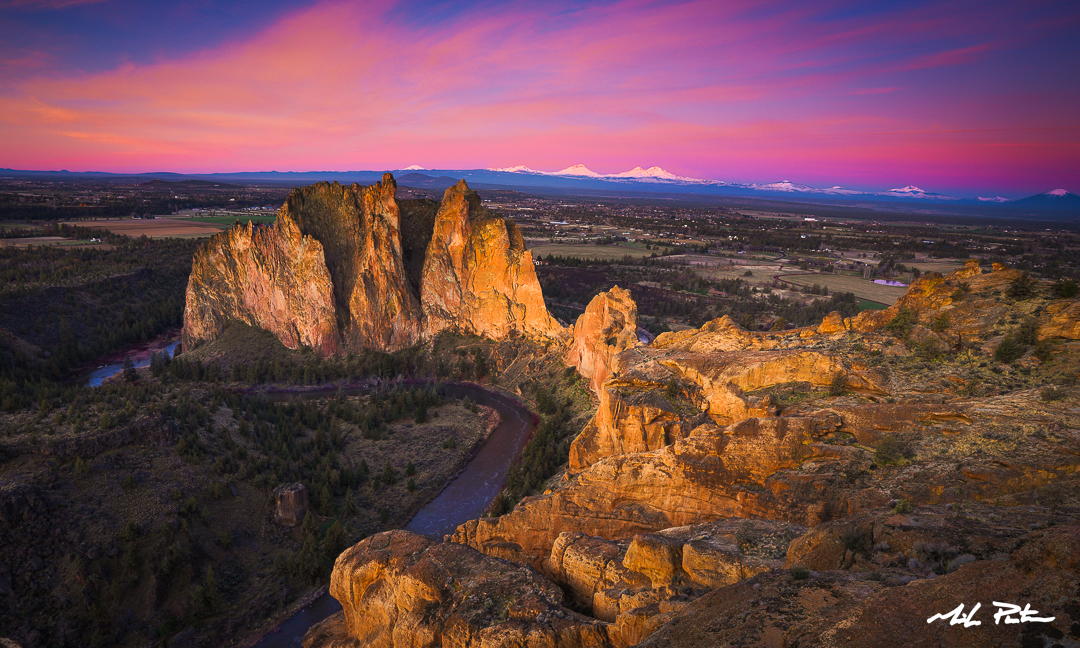 Smith Rock Sunrise, Smith Rock State Park, Misery Ridge Hike, Three Sisters landscape photo, Smith Rock Group, Smith Rock metal prints